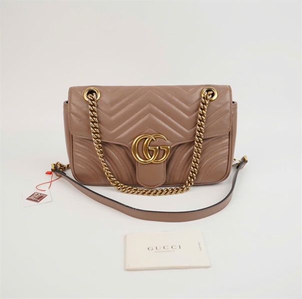 Túi GG marmont màu be (443497520981) sz26 +