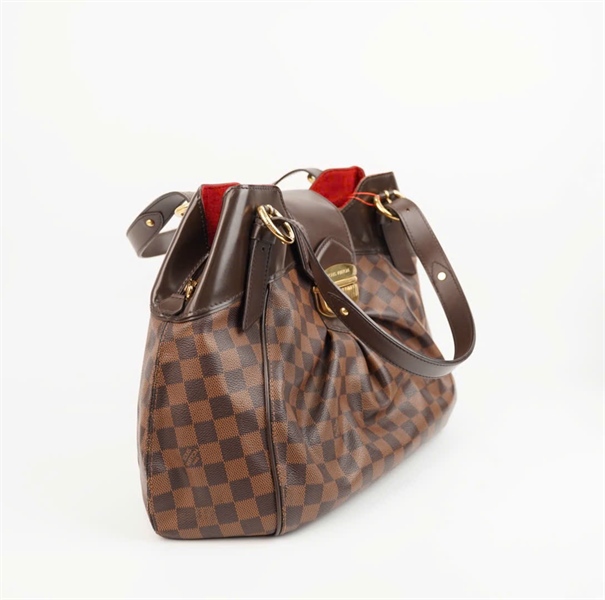 Túi LV ô vuông nâu lòng đỏ sz40 +