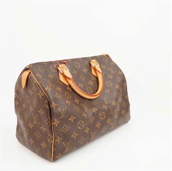 Túi LV xách tay hoa nâu sz 30 +