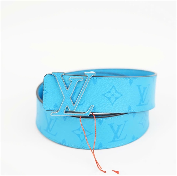 Thắt lưng LV bản 4cm màu xanh +