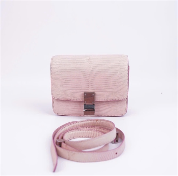 Túi Celine Classic Box Lizard màu hồng nhạt sz16 +