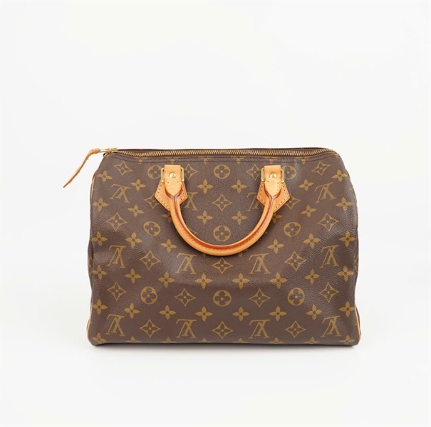 Túi LV xách tay hoa nâu sz 30 +