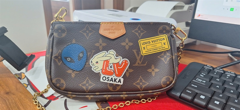 Túi LV hoa nâu in hình sz18 +