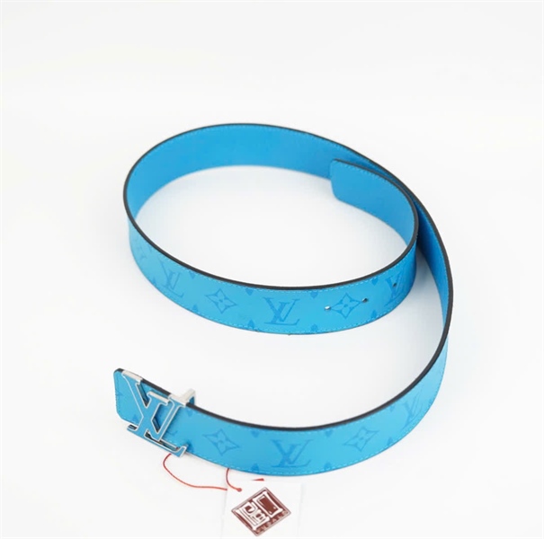 Thắt lưng LV bản 4cm màu xanh +