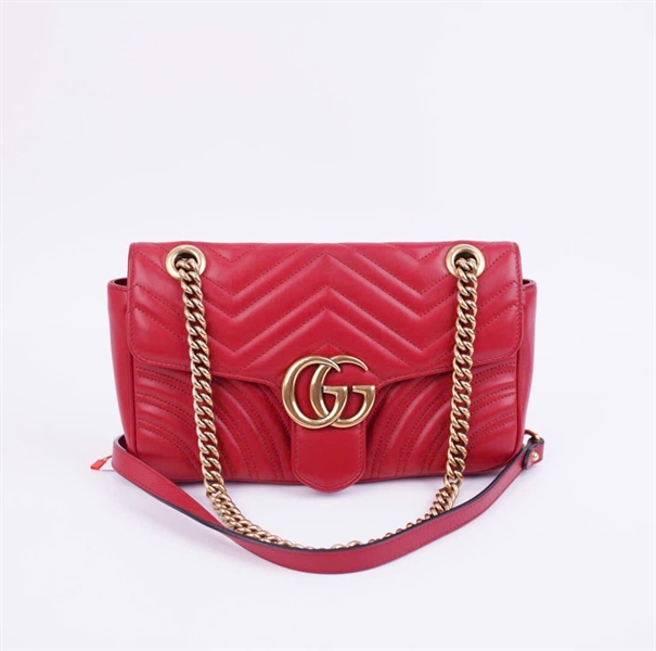 Túi GG Marmont màu đỏ có lót form sz26 +