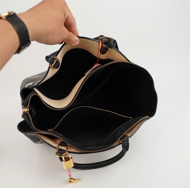 Túi LV Tote hoa đen kèm ổ+ khóa sz34 +