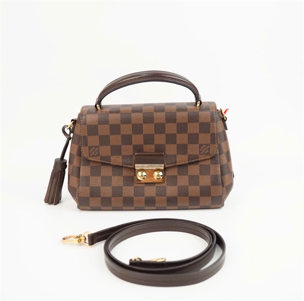 Túi LV Croisette ô vuông nâu có tua rua sz24 +
