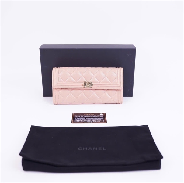 Ví Chanel Boy hồng ( 29472508) sz19 +