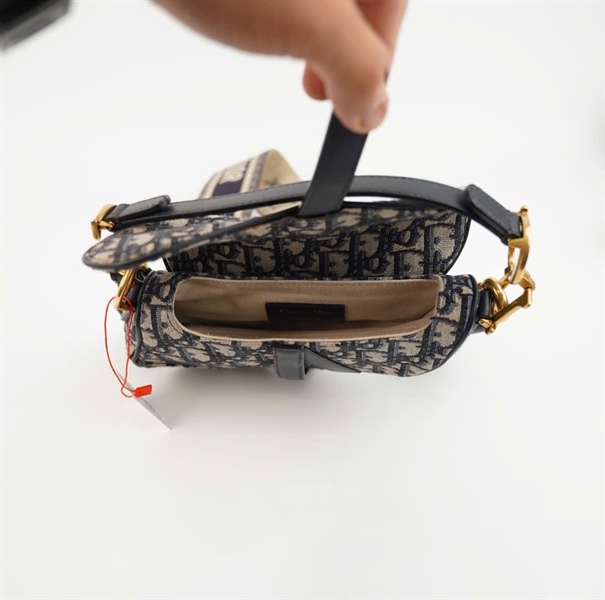 Túi Dior yên ngựa màu xám (28-MA-0210) sz18 +