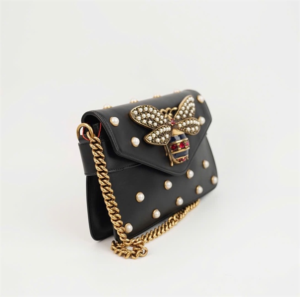 Túi GG ong đen đính hạt bẹt size 25 KG+