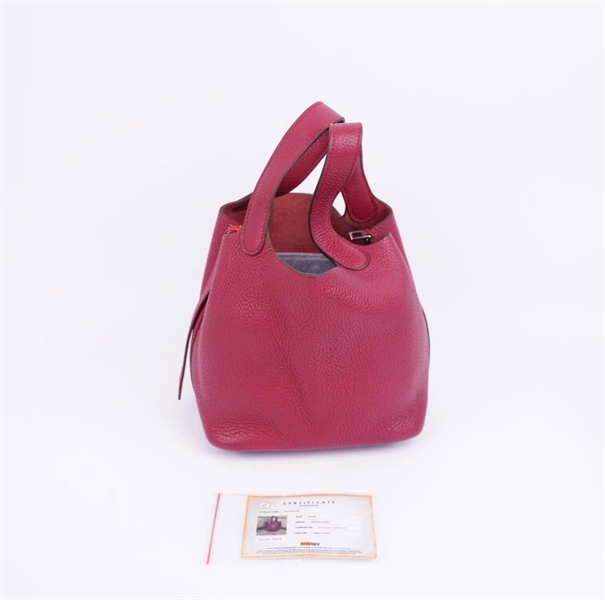 Túi Hermes màu đỏ có lót form sz20 +