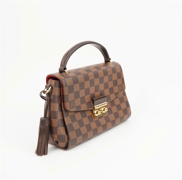 Túi LV Croisette ô vuông nâu có tua rua sz24 +