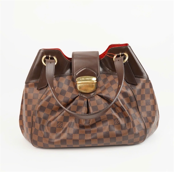 Túi LV ô vuông nâu lòng đỏ sz40 +