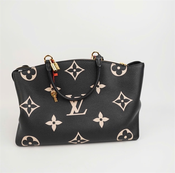 Túi LV Tote hoa đen kèm ổ+ khóa sz34 +