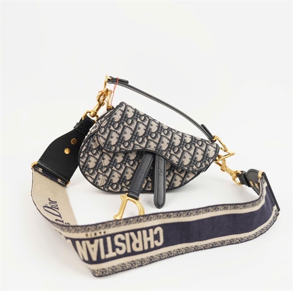 Túi Dior yên ngựa màu xám (28-MA-0210) sz18 +