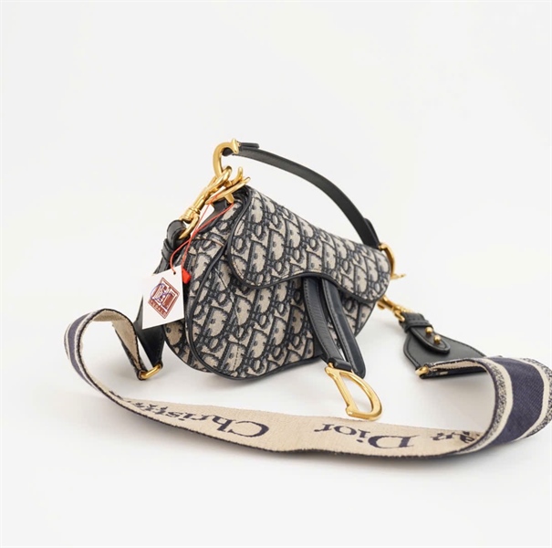 Túi Dior yên ngựa màu xám (28-MA-0210) sz18 +