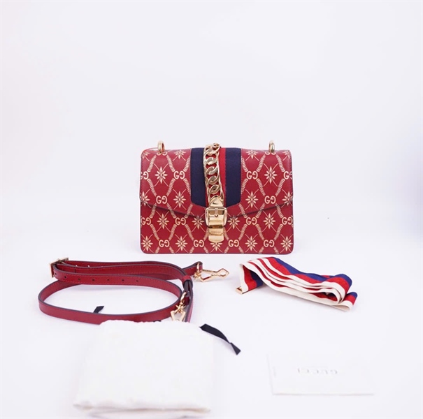 Túi GG Sylvie màu đỏ sz25 +