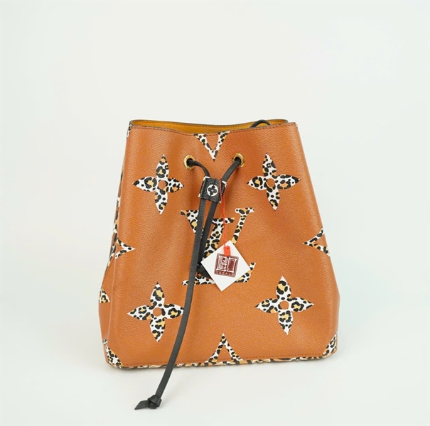 Túi LV Nóe màu vàng phối da beo sz24 +