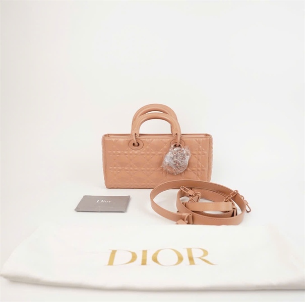 Túi Dior Joy kim cương màu be 2 strap (10-MA-0272) sz25 +