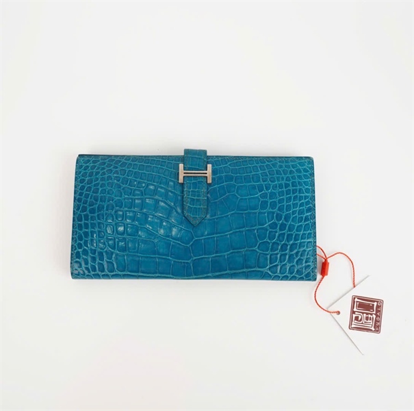 Ví Hermes da trăn màu xanh +