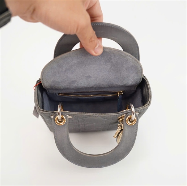 Túi Dior Lady màu xám sz mini +