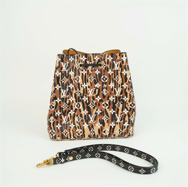 Túi LV Nóe màu vàng phối da beo sz24 +