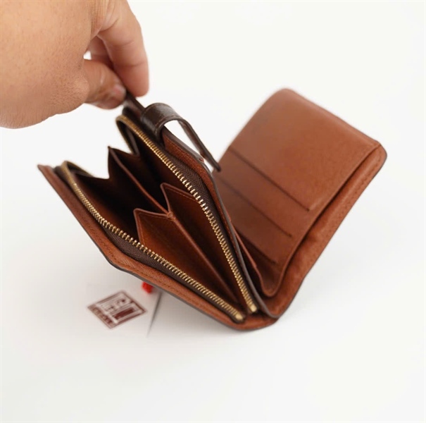 Ví LV gập 2 hoa nâu sz11 +
