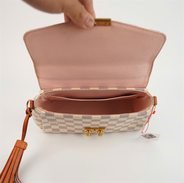 Túi LV Croisette ô vuông xám sz24 +