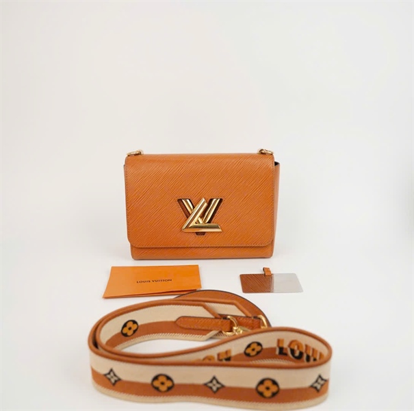 Túi LV Twist màu nâu da bò sz23 có 2 strap +