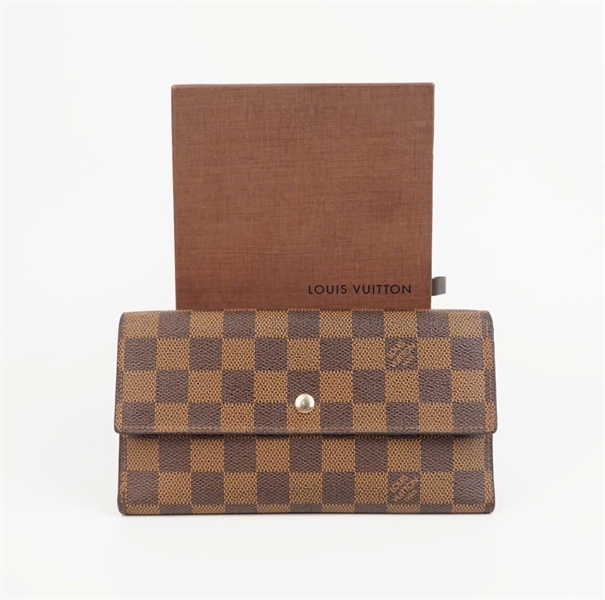 Ví LV ô vuông màu nâu sz19 +