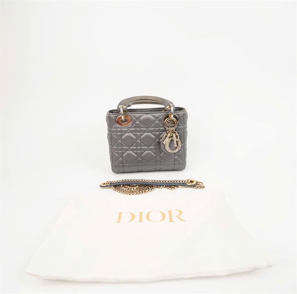Túi Dior Lady màu xám sz mini +