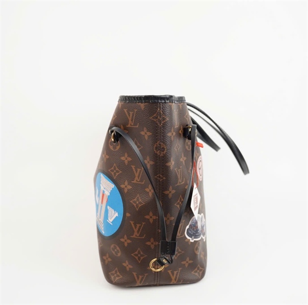 Túi LV Neverfull hoa nâu in hình kèm ví (AR4146) sz32 +