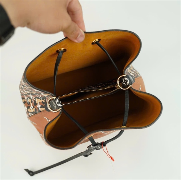 Túi LV Nóe màu vàng phối da beo sz24 +