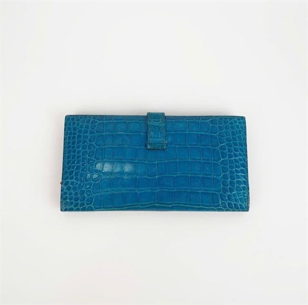 Ví Hermes da trăn màu xanh +