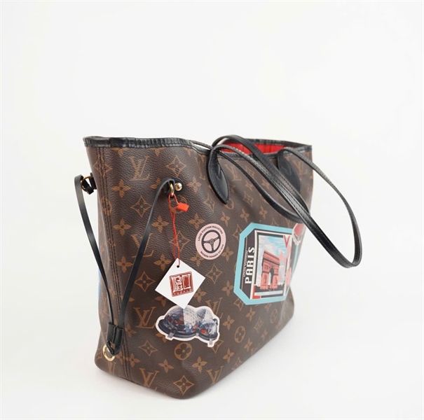 Túi LV Neverfull hoa nâu in hình kèm ví (AR4146) sz32 +