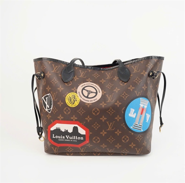 Túi LV Neverfull hoa nâu in hình kèm ví (AR4146) sz32 +