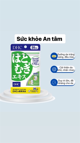 Viên uống trắng da Hatomugi DHC Nhật Bản 20 viên