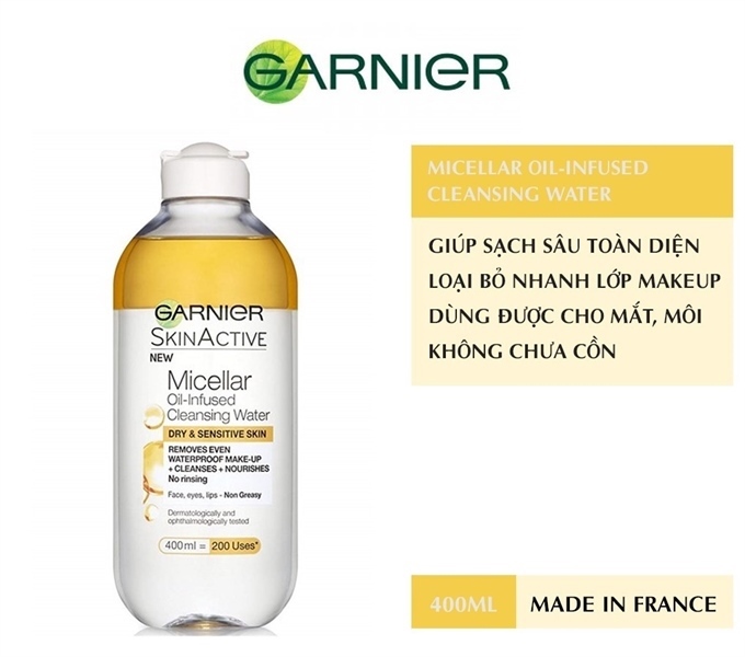 Tẩy trang Garnier vàng dầu 400ML