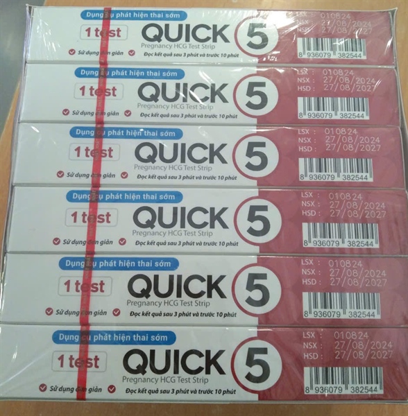 (KHÔNG XUẤT)Que thử thai Quick 5 (Hộp 12 test) - Nhất Nhất 2