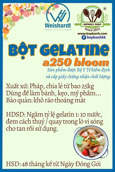Gelatin bột A250 Bloom