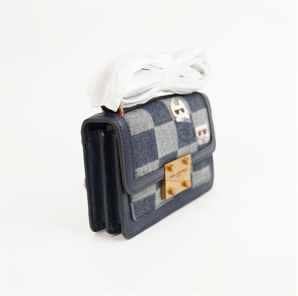 Túi Karl Lagerfeld ô vuông xanh xám SZ18 (PN) +