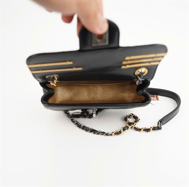 Túi Chanel đen đính cườm sz mini (ECH5G903) ( HC) +