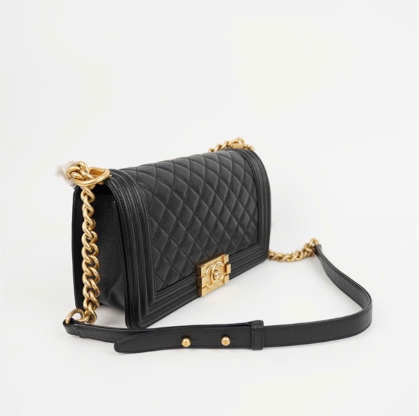Túi Chanel Boy vân đen ( 29791445) sz24 ( LHT) +
