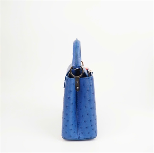 Túi LV Capu da đà điểu xanh dương size 18 KG+