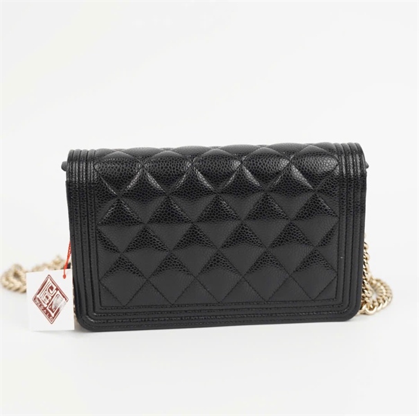 Túi Chanel Boy vân đen ( 29427933) sz18 ( LHT) +