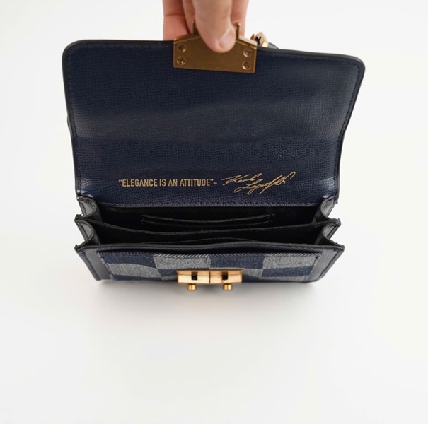 Túi Karl Lagerfeld ô vuông xanh xám SZ18 (PN) +