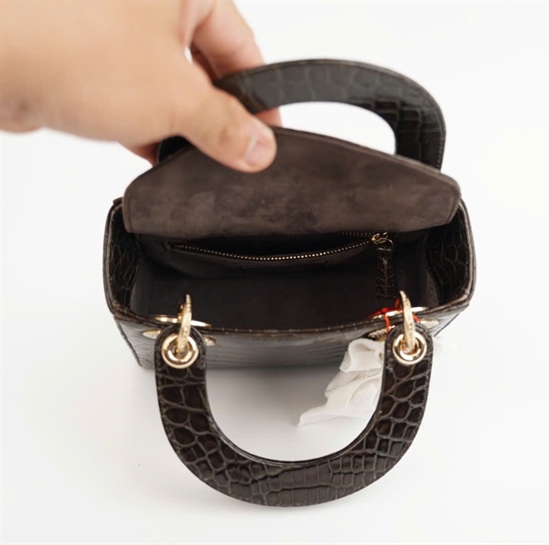 Túi Dior Lady vân đen (02-MA-0158) sz mini ( HC) +