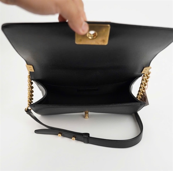 Túi Chanel Boy vân đen ( 29791445) sz24 ( LHT) +