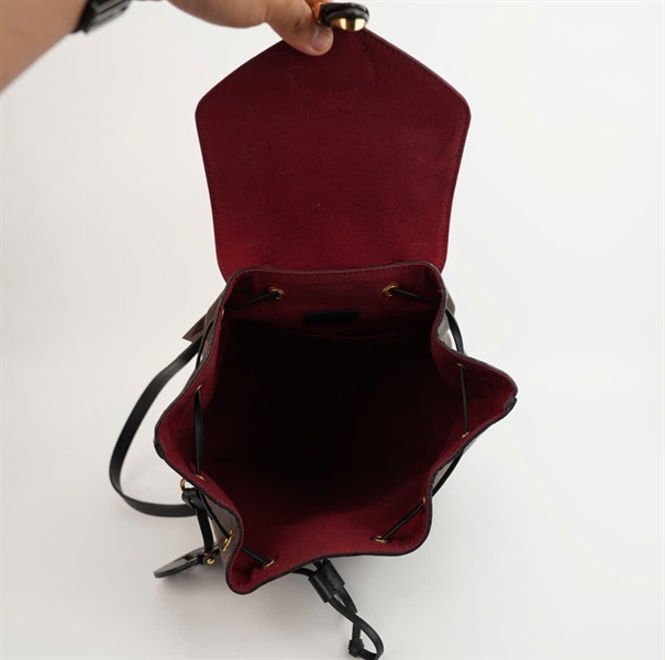 Balo LV Nóe nắp đen hoa nâu ( HC) +