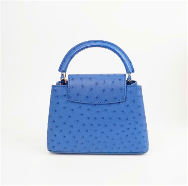 Túi LV Capu da đà điểu xanh dương size 18 KG+